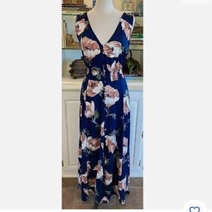 Always Indigo Blue Floral Maxi Dress